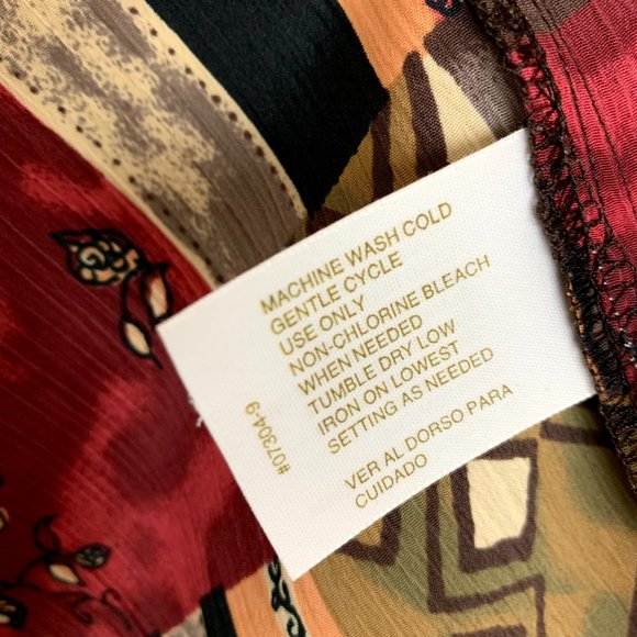 VINTAGE 90s Short Sleeve Floral Multicolour Abstract Blouse - Picture 9 of 10